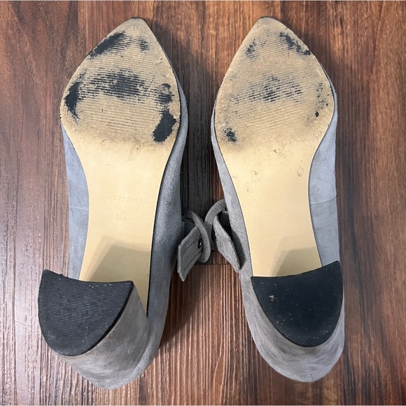 Marc Fisher Grey Suede Mary Jane Pumps w/ Buckle Closure - Picture 6 of 8